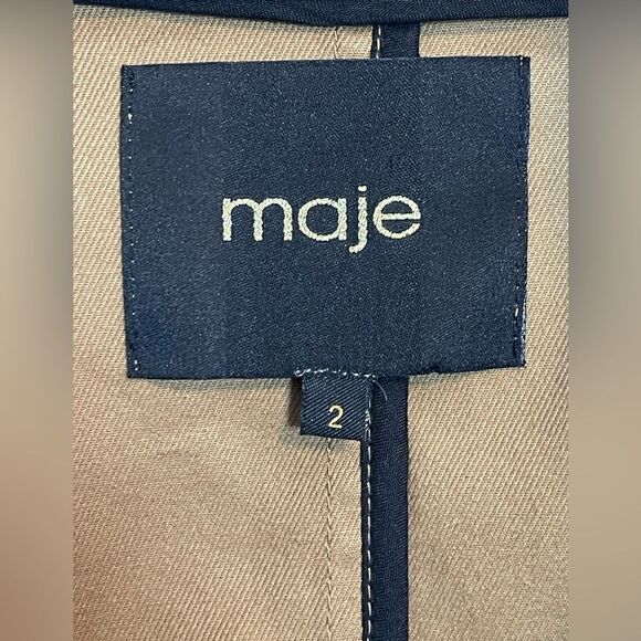 Maje Gangzyum Hooded trench Windbreaker barn chore Jacket Preppy. 2/L or XL - Picture 10 of 16